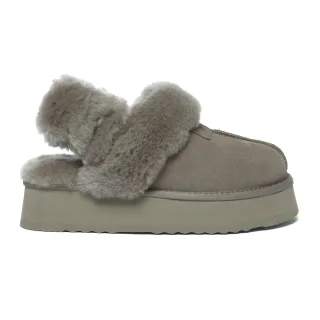 EVER AU Damen Leder Hausschuhe Mit Zwei Abnehmbaren Riemen - Fantail