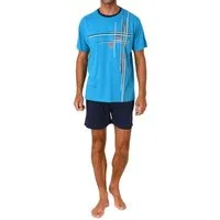 Normann Pyjama Normann Herren kurzarm Schlafanzug Shorty Pyjama mit edlen Frontprint