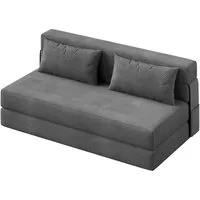 GarveeMore Schlafsofa mit Kissen,ausklappbares Zweisitzer-Sofa,umwandelbarer Schlafplatz, Lounge mit getuftetem für Wohnzimmer,Schlafzimmer,Gästezimmer