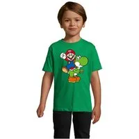 Blondie & Brownie T-Shirt Kinder Yoshi & Mario Konsole Retro Super Luigi