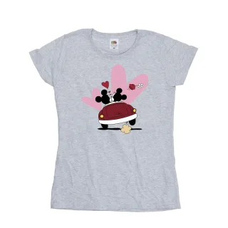 Disney - "Mickey Mouse Car Print" T-Shirt für Damen (Grau)