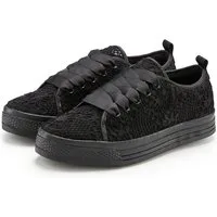 LASCANA Schnürhalbschuhe, Freizeitschuhe, Sneaker mit leichter Plateausohle und Spitze VEGAN