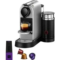 NESPRESSO Kapselmaschine XN761B CitiZ & Milk von Krups, inkl. Aeroccino Milchaufschäumer, Willkommenspaket mit 7 Kapseln