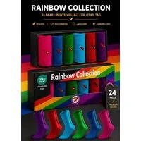 Chili Lifestyle Freizeitsocken LIMITED EDITION Rainbow Bunte Socken - Eyecatcher Farben aus Baumwolle (Multipack, 24-Paar, 6 Farben - Baumwollsocken) Weichbund ohne Gummidruck für Damen und Herren - Exklusive Geschenkbox