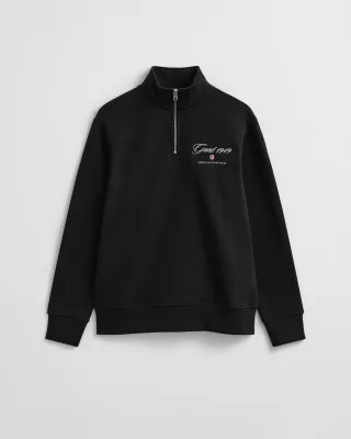 GANT - 1949 Graphic Sweatshirt mit Reißverschlusskragen black - Gr. - L