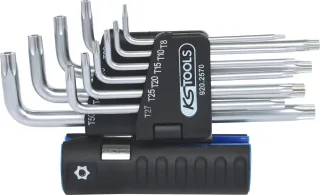 KS Tools 3 in 1 Torx-Winkelstiftschlüssel-Satz mit Bohrung,10-tlg lang - 920.2570