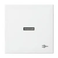 Wippe mit Aufdruck mit kleiner transparenter Kalotte mit Symbol Stecker Retail
