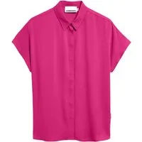 Armedangels Kurzarmbluse rosa,Basic,Viskose,Unifarben,Hemdblusenkragen,Kurz,Regular Fit