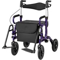 COSTWAY Rollator, mit Luftbereifung & faltbar, Aluminium, bis 140 kg