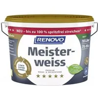 Renovo Wandfarbe Renovo Premium Wand- und Deckenfarbe Meisterweiss matt 10 Ltr.