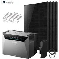 SolarMars Balkonkraftwerk mit Speicher Anker Solix Solarbank 4 E5000 Pro, 2000Wp, (mit 1 x Smart Meter Gen 2, 4 x 4mm²-5M DC Kabel), optional Anker SOLIX BP2700 & BP5000 Erweiterungsakkus
