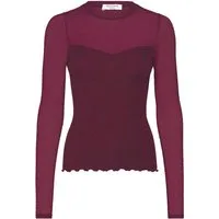 rosemunde Langarmshirt Bernadine Shirt Spitzeneinsatz an Brust und Ärmeln, feminin, bequem, reine Baumwolle
