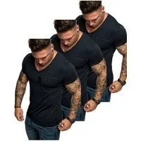 Amaci&Sons T-Shirt 3. PATERSON Herren T-Shirts 3er-Pack (3er-Pack) Herren Basic Oversize T-Shirt mit V-Ausschnitt