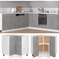 vidaXL Küchenbuffet vidaXL Eckunterschrank Lyon Betongrau 75,5x75,5x81,5 cm Holzwerkstoff