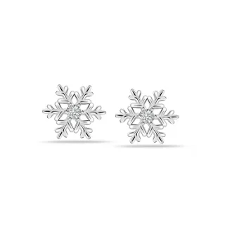 Damen Schneeflocken Ohrringe aus 925 Sterling Silber BIPE035