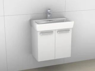 Artiqua 413 Waschtischunterschrank für Renova Compact 226160 Weiß Hochglanz, 413-WU2T-K122-7016-68 413-WU2T-K122-7016-68