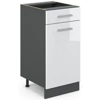 Vicco Unterschrank R-Line, Weiß Hochglanz/Anthrazit, 40 cm ohne Arbeitsplatte (1-St)