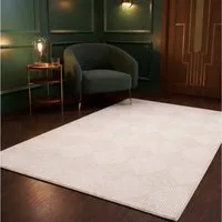 Vimoda Designteppich Wohnzimmer Boho Design 3D Raute Hoch-Tief-Effekt, Rechteckig, Höhe: 11 mm, Teppich 3D kariert für Esszimmer, Flur & Schlafzimmer