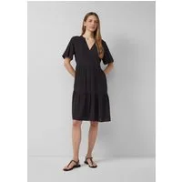 s.Oliver Midikleid Kleid Kurzes Viskose-Kleid mit Raffungen