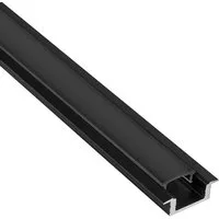 tktrading24 LED-Stripe-Profil A25 LED Profil Schwarz mit Abdeckung - Premium Einbauprofil