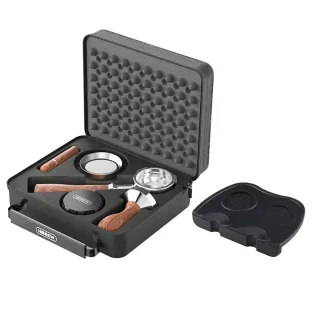 HiBREW 58mm Espresso Accessories Set With Bottomless Portafilter Tamper Distributor Dosing Funnel Filter Papers Stirrer