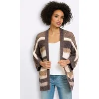 heine Strickjacke Strickjacke 3/4-Arm Ajour, Struktur