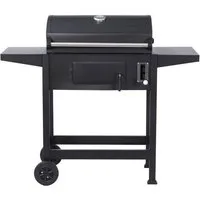 El Fuego Holzkohlegrill Ottawa S, Einzelgerät, Holzkohlegrill mit geschlossener Feuerkammer und Deckel, robust,geschlossen,Räder,verstellbare Kohlewanne