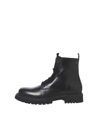 JACK&JONES - JFWDIXON LEATHER BOOT SN anthracite - Gr. - 40