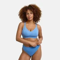 cfab (creamy fabrics) Bügelloser BH Seamless Compact Push-Up BH-Silver Lake Blue-S (1-tlg)