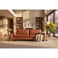 Home affaire 3-Sitzer Maxi-Ausführung Pinto, 236 cm, Cord, Chenille, Lederoptik, mit Keder, schwarze Metallfüße, Wellenunterfederung