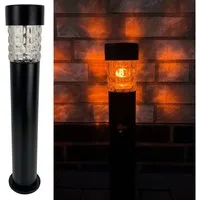 Online-Fuchs LED Solarleuchte mit Flammeneffekt - Standleuchten, Außenlampe, Wegeleuchte für außen, LED Feuereffekt, Orange, Dekoration für Garten, Terrasse, Außenbereich
