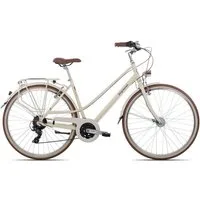 Bergrausch Trekkingrad Marlies 21, 21 Gang Shimano Tourney 21 Schaltwerk, Kettenschaltung, Cityrad Damenrad 28 Zoll tiefer Einstieg braun/beige