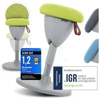 Steinlife Arbeitshocker Ergonomischer Bürohocker [Aktives Sitzen, Gesunde Haltung] (Sitzhocker Höhenverstellbar [48-68cm] Ergonomischer Hocker für Büro [Schwingeffekt] Wackelhocker Stehhocker, Arbeitshocker rutschfest Drehhocker)