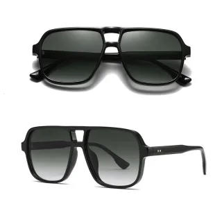 Fashion Square Double-bridge Pilot Sunglasses for Men Women UV400 Protection Sun Glasses for Driving Travel Fishing