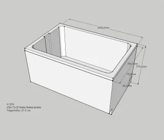 Neuesbad Wannenträger für Bette LaBette 108x73 SW12464