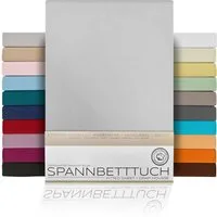 Beautex Spannbettlaken Spannbetttuch Bettlaken aus gekämmter Baumwolle Premium Jersey 160g/m², Jersey, Gummizug: rundum, (1 Stück)