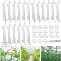 LuxusKollektion Rankhilfe Tomatenhaken Metall mit Pflanzenschnalle und Seil, 18er Set