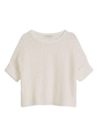 Marc OPolo Casual - Kurzarm Strickpullover beige - Gr. - L