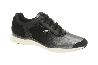 Geox Damen Sportschuhe SUKIE D62F2B in Schwarz Glitter - leicht und atmungsaktiv