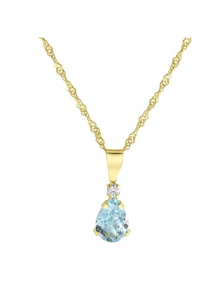 Fascination by Ellen K. Halskette 375 Gold mit Blautopas (beh.) und Zirkonia weiß