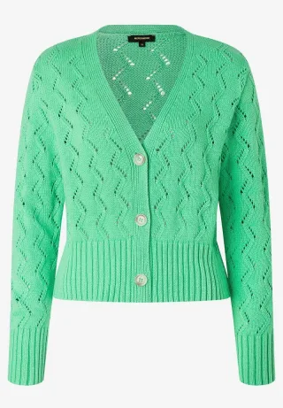 MORE & MORE - Ajour Cardigan grün - Gr. - 40