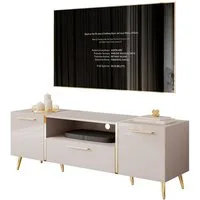 Lookway TV-Schrank ONYX 158 cm Kaschmir Hochglanz mit goldenen Metallbeinen