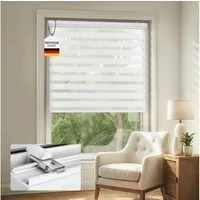 Doppelrollo Premium Klemmfix Doppelrollo / Duo Rollo, 80 x 175 cm, weiß, Victoria M., blickdicht, ohne Bohren, freihängend, Klemmfix, Klemmfix-Montage, Kurzbar