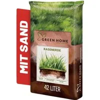 GREEN HOME LOVE NATURE Spezialerde Rasenerde 42 Liter Sack – Spezialerde zur Rasen Neuanlage & Nachsaat, rasen erde, rasenerde mit sand, turbogrün, substrat, rasensand