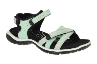 Ecco 85330361247 Damen Sandale emerald/dusty peach Receptor Profil Gummisohle