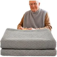 Seniori Lätzchen für Erwachsene 2er Set 50x100 Essschutz Baumwolle, (2 Stück), Grau und Grau