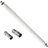 Poppstar SAT Fensterdurchführung SAT Kabel flach SAT-Kabel, (31.5 cm), 31,5cm Durchführung 2mm ultra-flach, Kupplungen 2x F-Stecker, weiß