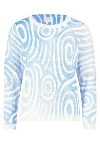 CARTOON - Strickpullover blau/weiß - Gr. - 38