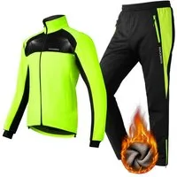 ROCKBROS Fahrradjacke Fahrrad Jacke + Hose Set Winter Thermo Fahrradbekleidung (1-St) Hohe Sichtbarkeit Winddicht, für Radfahren, Klettern, Wandern