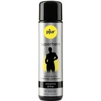 pjur Gleitgel SUPERHERO Glide - Energizing Gingko, Flasche mit 100ml, stimulierendes und potenzförderndes Gleitgel für Männer